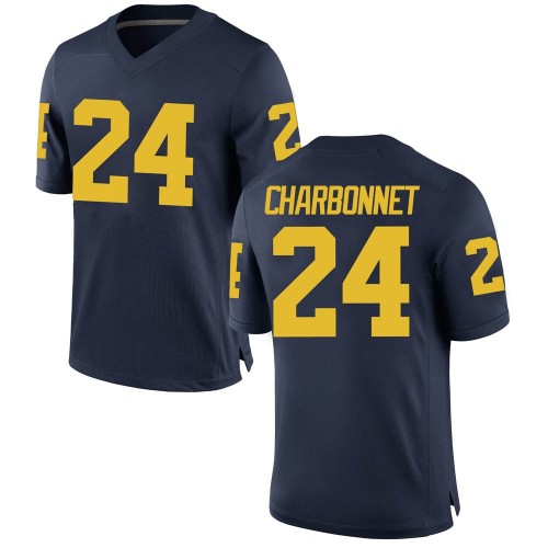 Zach Charbonnet Michigan Wolverines Youth NCAA #24 Navy Game Brand Jordan College Stitched Football Jersey VVH7254QS